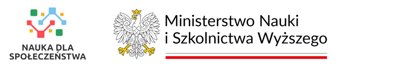 Elementy identyfikacji wizualnej: logo projektu oraz logo ministerstwa